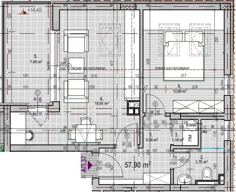 one-bedroom apartment image 60262