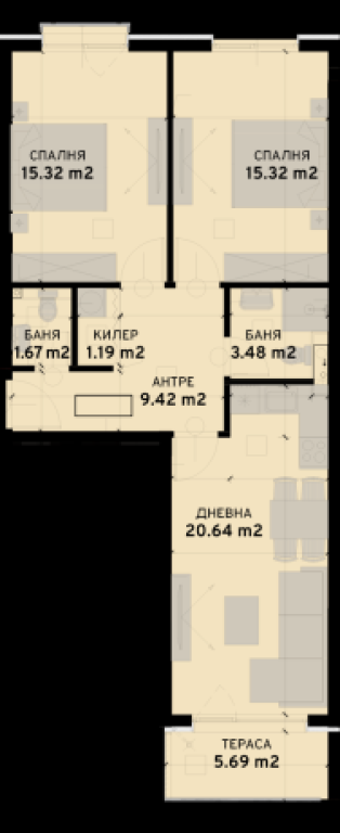 two-badroom apartament image 66976