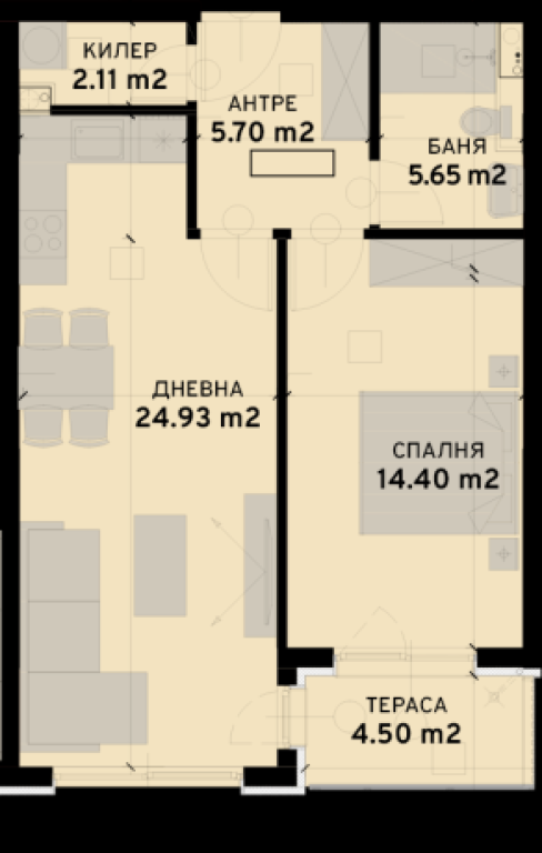 Двустаен апартамент в сграда С АКТ 14 в ж.к. Овча Купел 2 снимка 68695