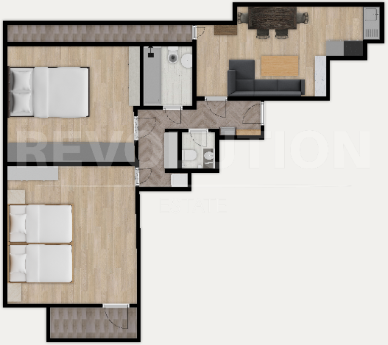 Two-bedroom apartment in Darvenitsa residential area image 75795