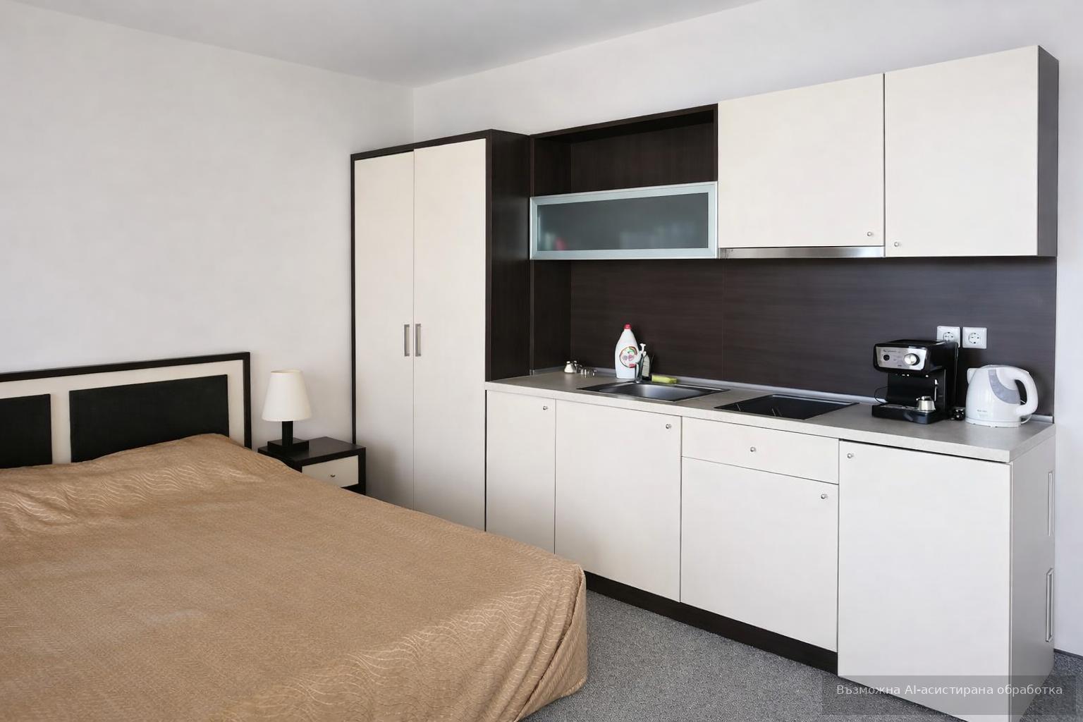One-room apartment in the Golden Sands resort.